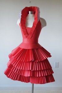 Artist Mica Jones (Meg's sister-in-law) paper dress design for AHA's "Go Red for Women" campaign.