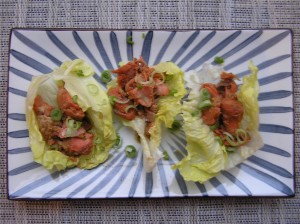 Soy Salmon Lettuce Wraps